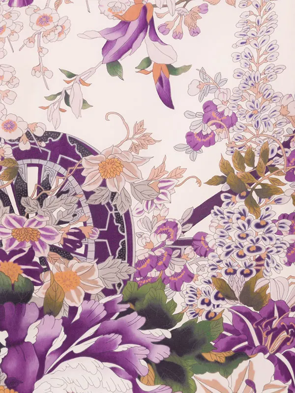 女児産着 HAMA115 紫 花車|化繊