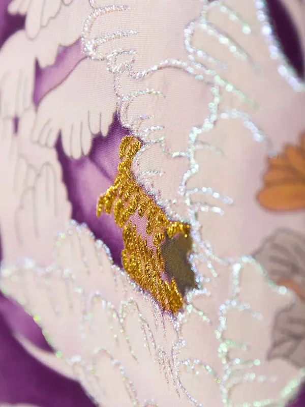 女児産着 HAMA115 紫 花車|化繊