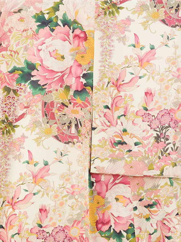 女児産着 HAMA118 ﾋﾟﾝｸ 花車|化繊