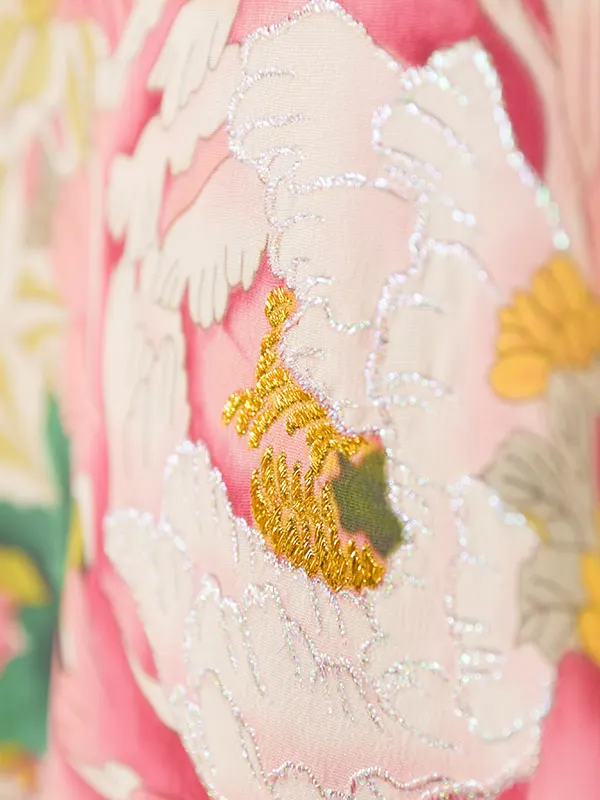 女児産着 HAMA118 ﾋﾟﾝｸ 花車|化繊