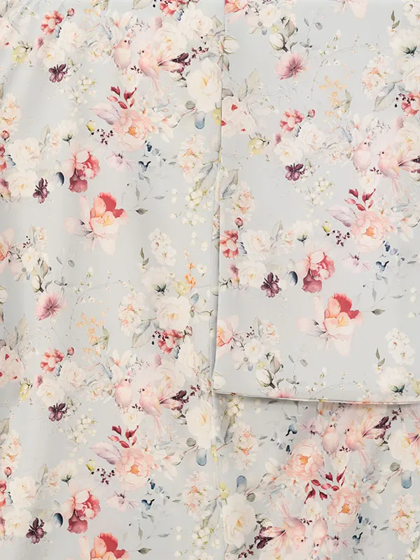 女児産着 HAMA125 水色 ﾄﾛﾋﾟｶﾙﾌﾗﾜｰ|化繊