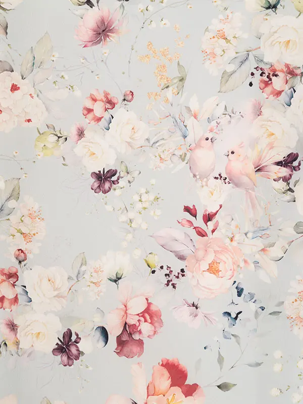 女児産着 HAMA125 水色 ﾄﾛﾋﾟｶﾙﾌﾗﾜｰ|化繊