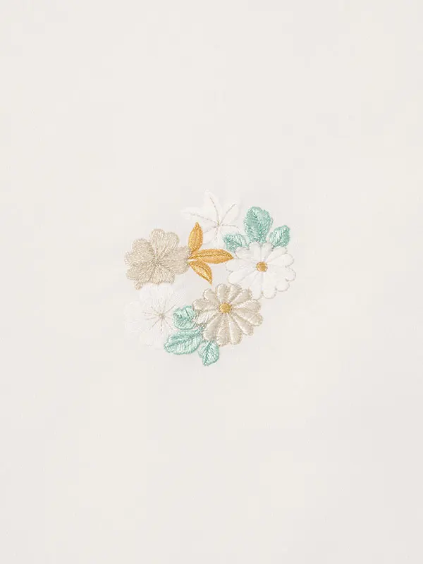 女児産着 HAMA132 白 熨斗に桜 菊楓刺繍|化繊