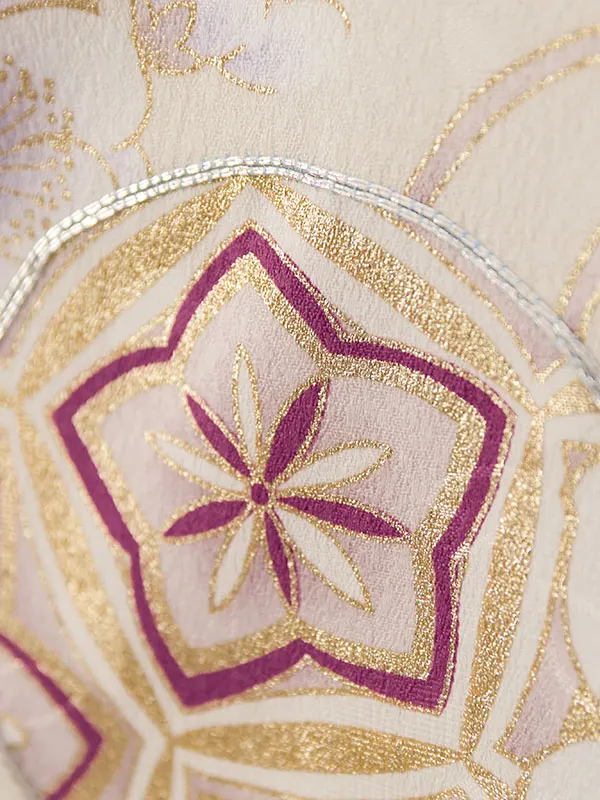 女児産着 HAMA141 白 牡丹 桜 金彩|化繊