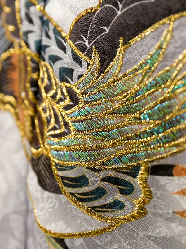 七五三(5歳男)HAO5285 白 ｸﾞﾚｰ 鷹|白|縞袴