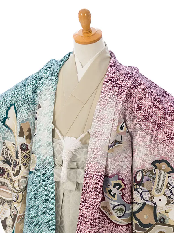 七五三(5歳男)HAO5297 ﾐﾆ5歳 ﾎﾞﾙﾄﾞｰ緑|BE|白ｸﾞﾚｰ