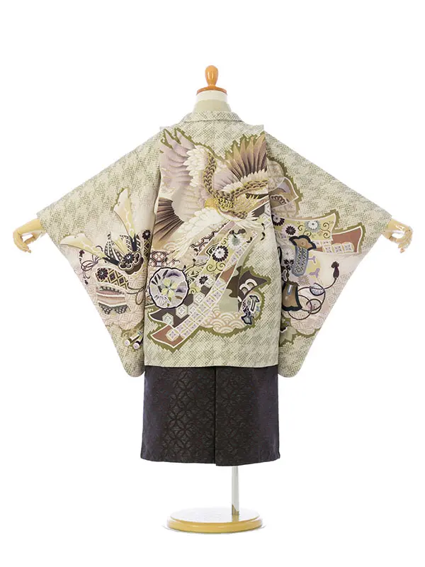 七五三(5歳男)HAO5302 ﾐﾆ5歳 ｺﾞｰﾙﾄﾞ|ﾍﾞｰｼﾞｭ|黒