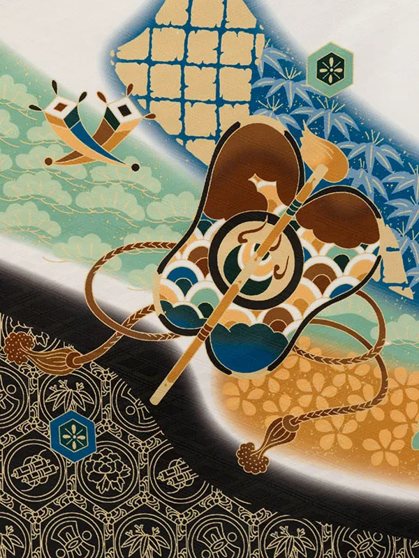 七五三(5歳男)HAO5310 白 鷹に熨斗|白|金ﾍﾞｰｼﾞｭ