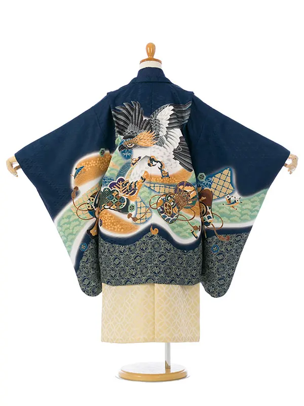 七五三(5歳男)HAO5311 紺 鷹|紺|金ﾍﾞｰｼﾞｭ