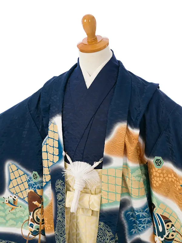 七五三(5歳男)HAO5311 紺 鷹|紺|金ﾍﾞｰｼﾞｭ