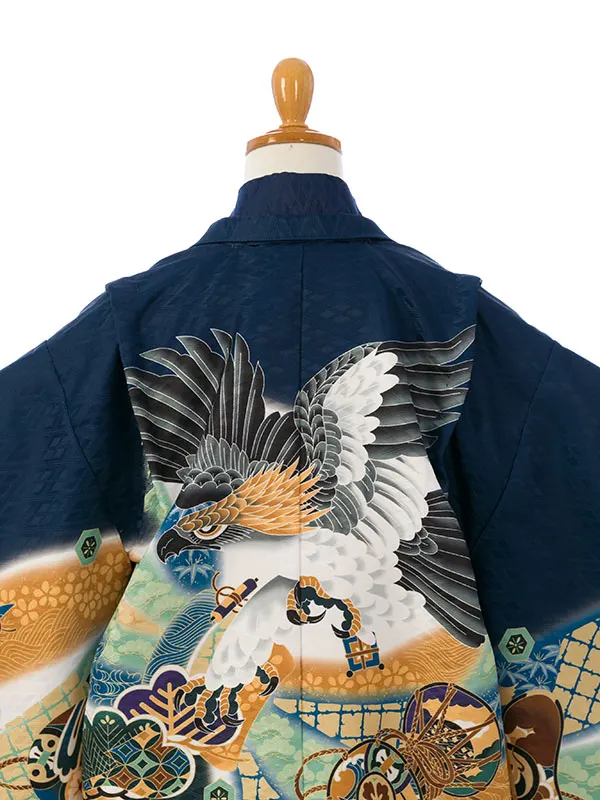 七五三(5歳男)HAO5311 紺 鷹|紺|金ﾍﾞｰｼﾞｭ