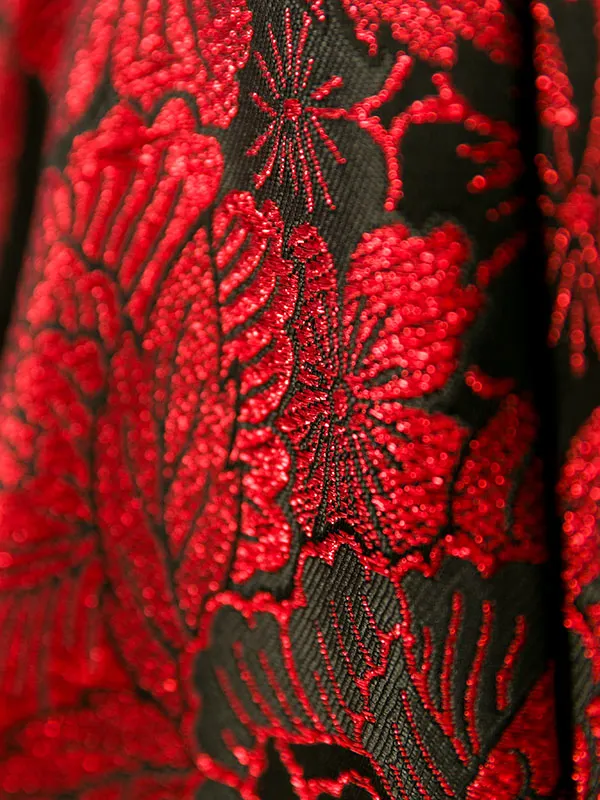 七五三(5歳男)HAO5341 黒 赤刺繍 牡丹桜鶴|黒|茶黒袴
