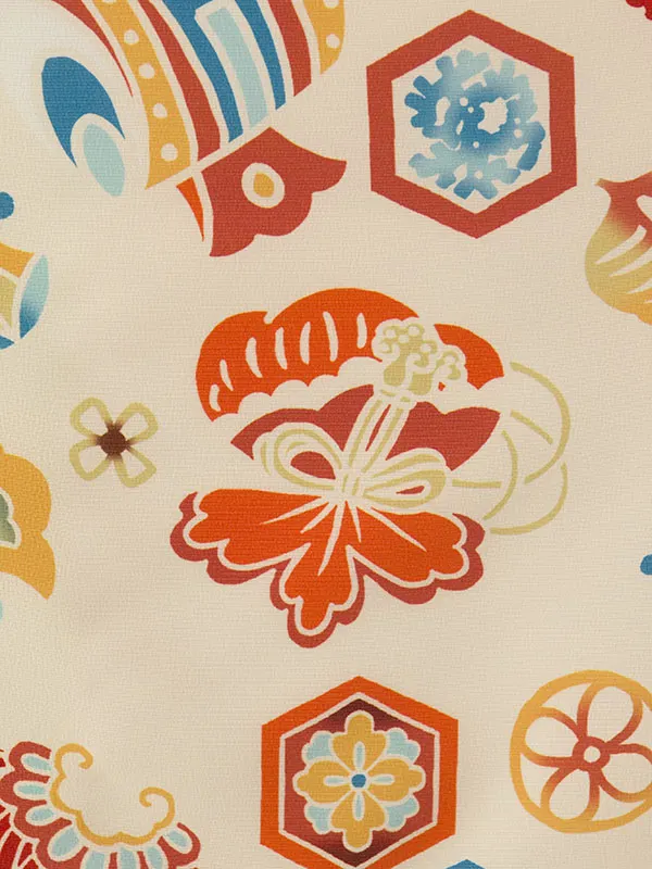 七五三(3歳男被布)HAOH098 ﾍﾞｰｼﾞｭ|ｸﾘｰﾑ 宝尽くし