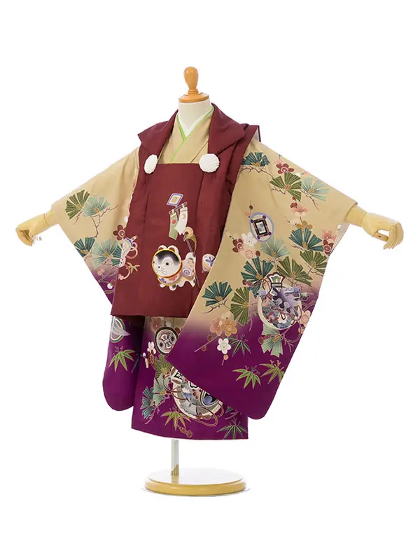 七五三(3歳男被布)HAOH120 えび茶|ﾍﾞｰｼﾞｭ