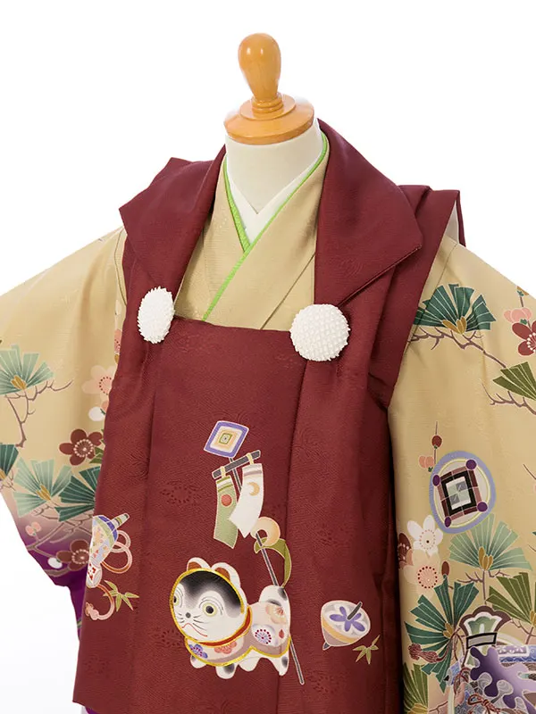 七五三(3歳男被布)HAOH120 えび茶|ﾍﾞｰｼﾞｭ
