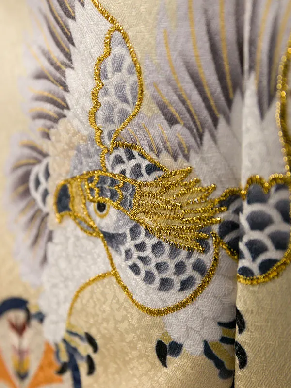 七五三(3歳男被布)HAOH125 薄黄|白×青緑