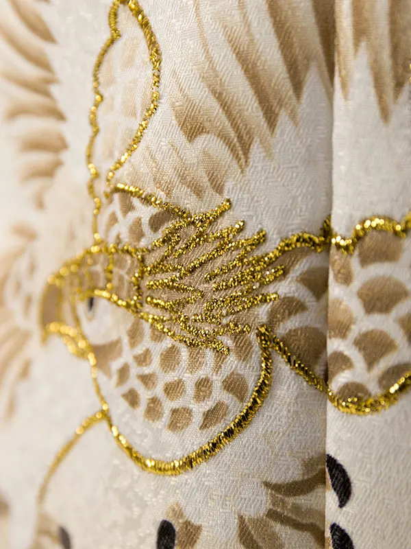 七五三(3歳男被布)HAOH130 白 七宝に鷹 松|白 ﾍﾞｰｼﾞｭ