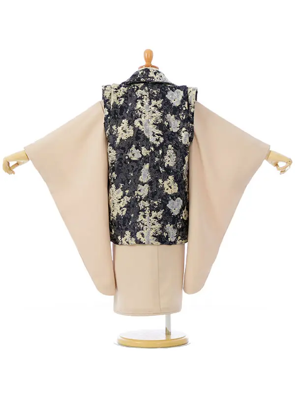 七五三(3歳男被布)HAOH132 紺水色金|ﾍﾞｰｼﾞｭ