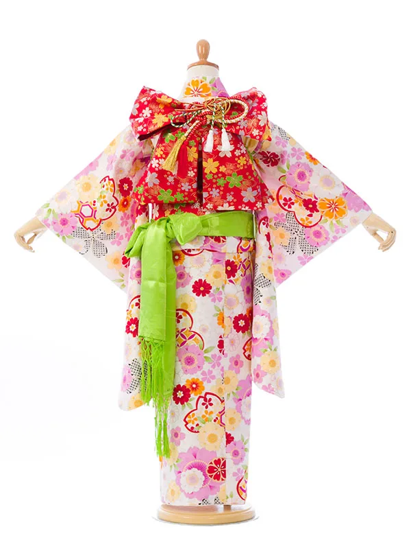 七五三(5歳女)HAP5003 白地 桜 かのこ桜
