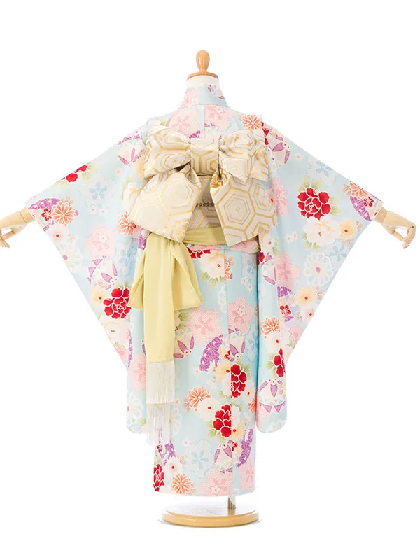 七五三(5歳女)HAP5005 水色 鞠に四季花