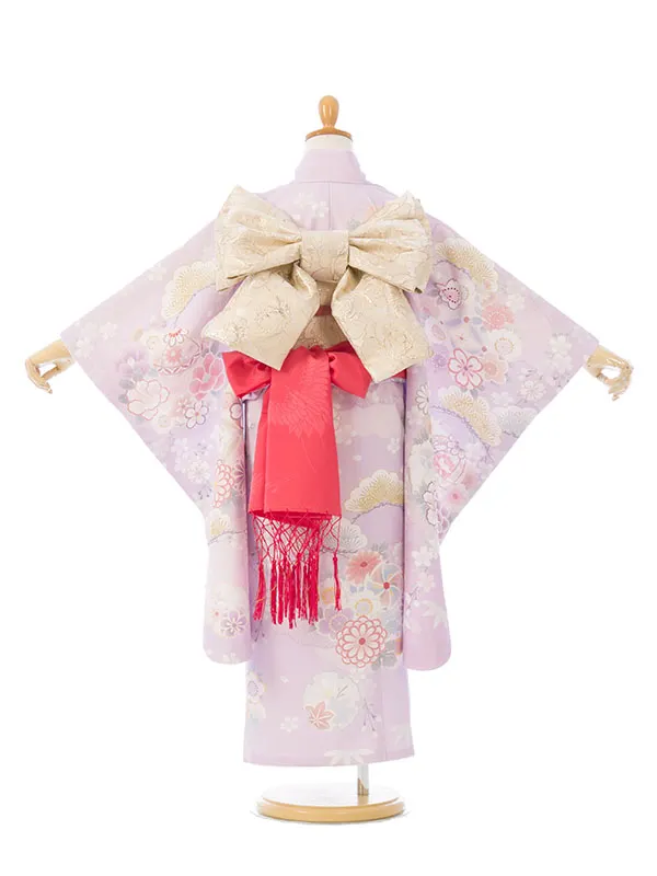 七五三(5歳女)HAP5007 藤色 鞠に四季花