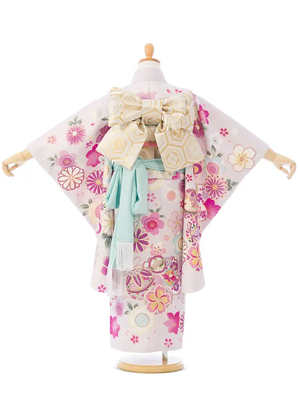 七五三(5歳女)HAP5011 薄紫 鞠にねじり梅 桜 金彩