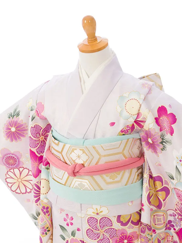 七五三(5歳女)HAP5011 薄紫 鞠にねじり梅 桜 金彩