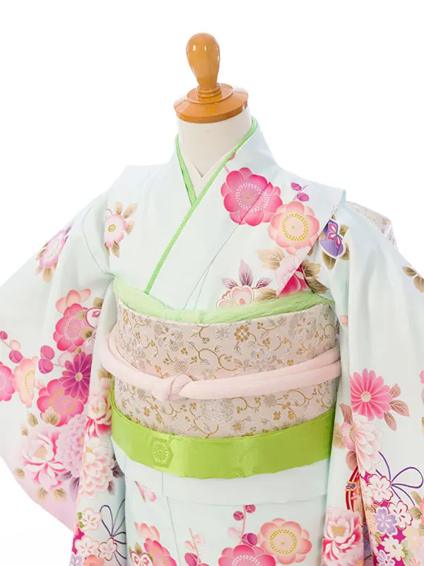 七五三(5歳女)HAP5014 ﾐﾝﾄ/ﾋﾟﾝｸぼかし 百花に鼓