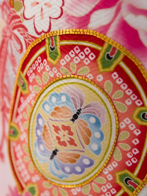 七五三(5歳女)HAP5014 ﾐﾝﾄ/ﾋﾟﾝｸぼかし 百花に鼓