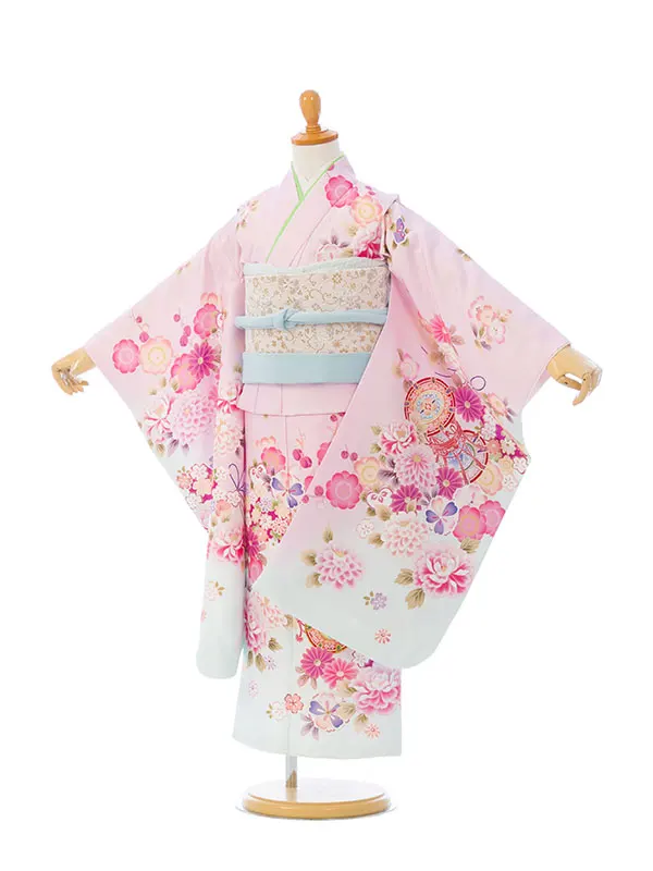 七五三(5歳女)HAP5015 ﾋﾟﾝｸ/ﾐﾝﾄぼかし 百花に鼓