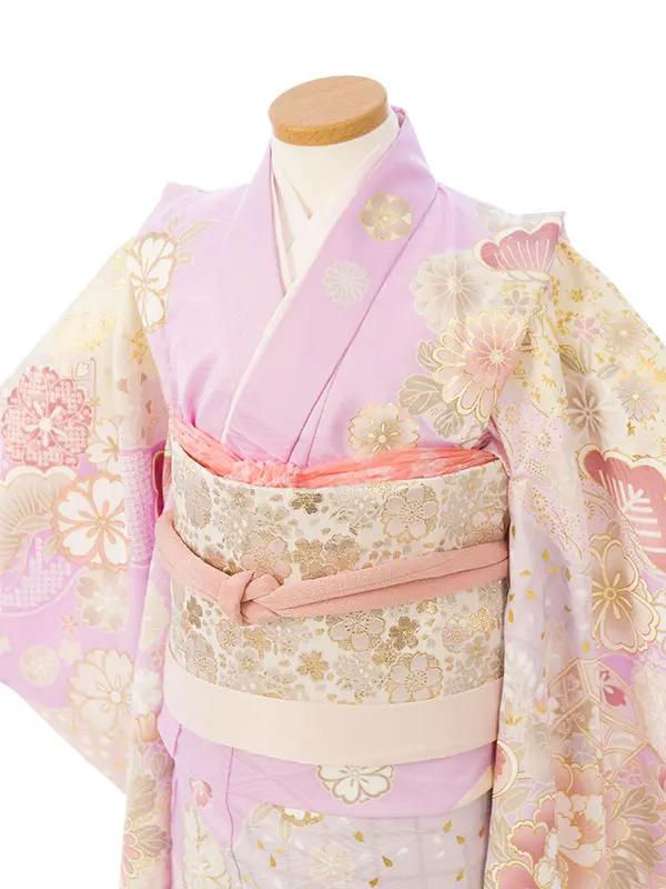七五三(7歳女)HAP7346 薄紫 四季花 古典柄