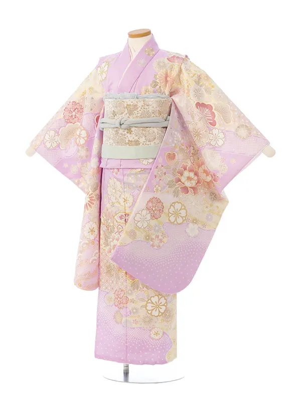七五三(7歳女)HAP7347 薄紫 四季花 古典柄