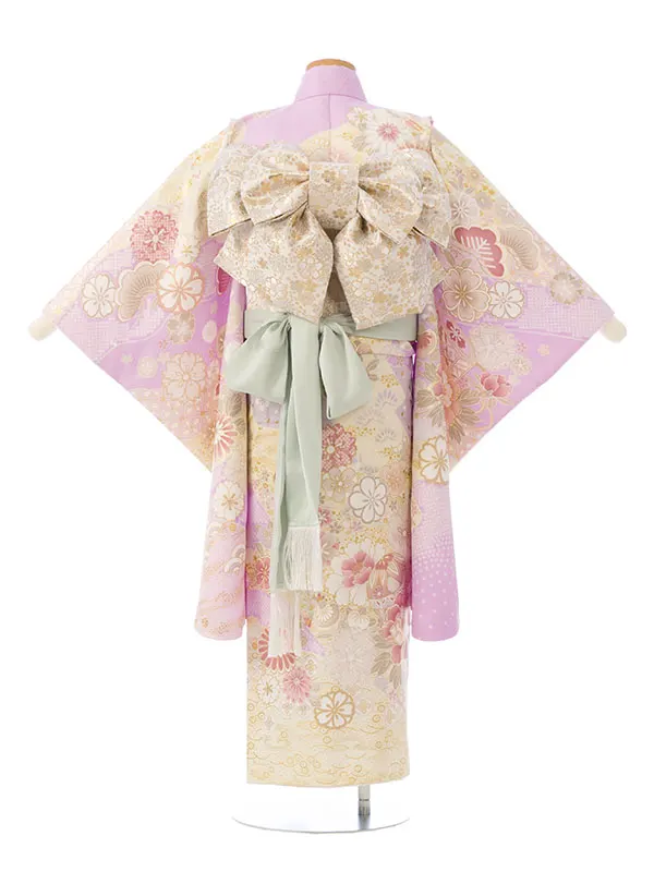 七五三(7歳女)HAP7347 薄紫 四季花 古典柄