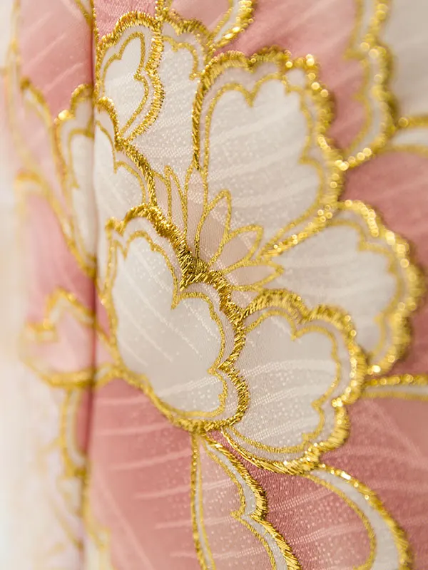 七五三(7歳女)HAP7351 薄水色 四季花 古典柄 金彩