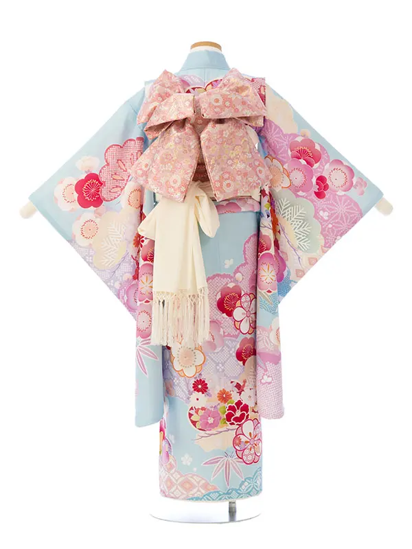七五三(7歳女)HAP7365 水色 梅がさね