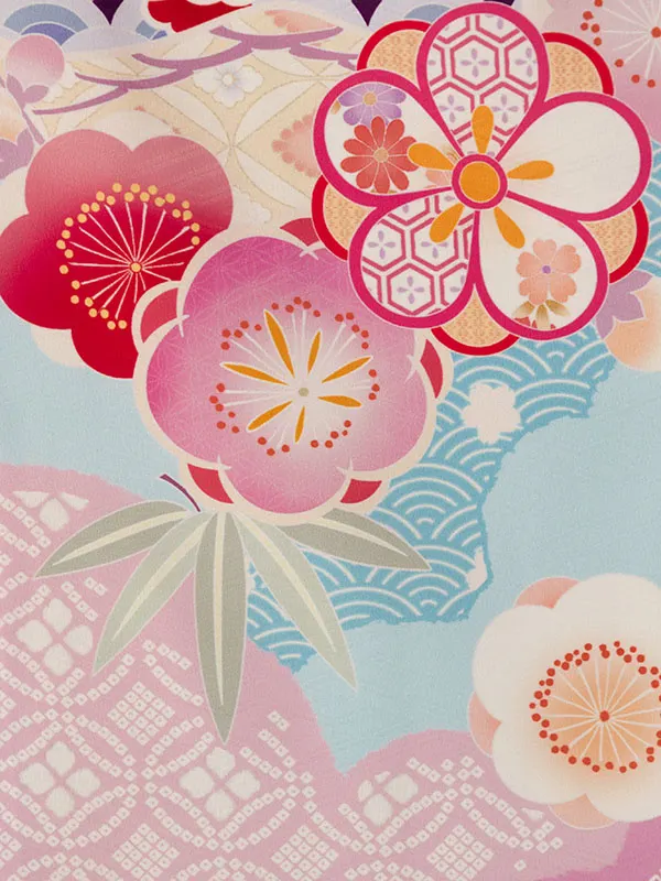 七五三(7歳女)HAP7365 水色 梅がさね