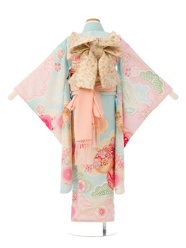 七五三(7歳女)HAP7371 式部浪漫 水色 梅鞠
