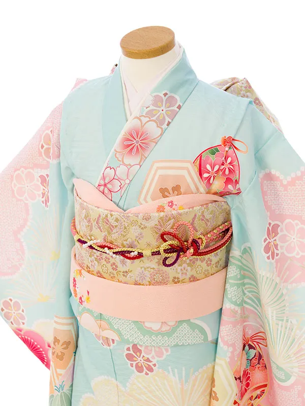 七五三(7歳女)HAP7371 式部浪漫 水色 梅鞠