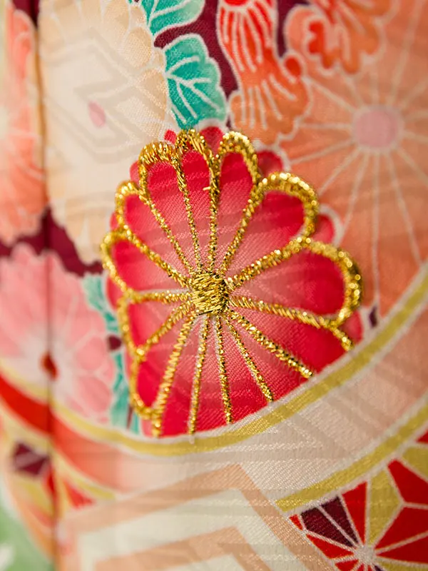 七五三(7歳女)HAP7371 式部浪漫 水色 梅鞠