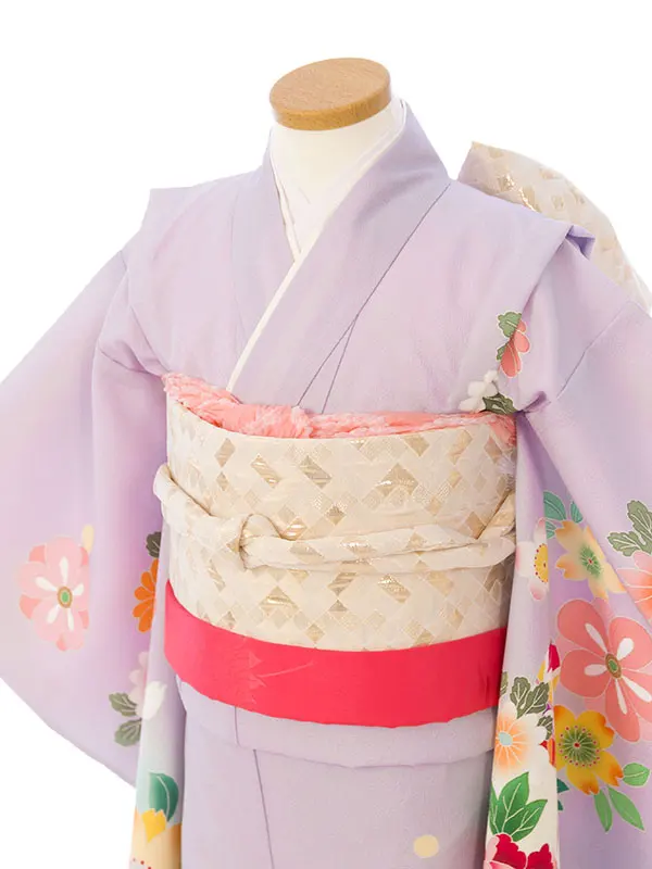 七五三(7歳女)HAP7378 藤色 鞠に四季花　