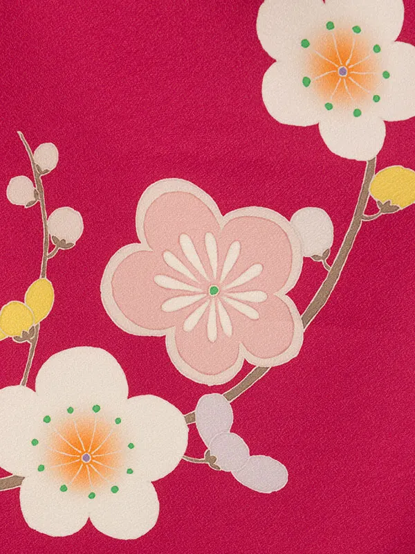七五三(7歳女)HAP7379  濃ﾋﾟﾝｸ 花車
