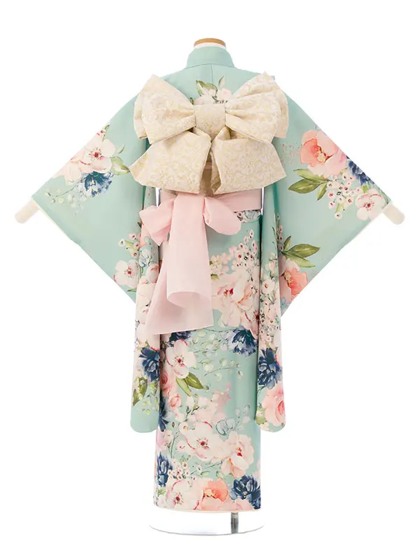 七五三(7歳女)HAP7380 ﾐﾝﾄ ﾛｰｽﾞ絵羽