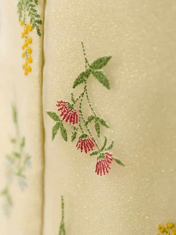 七五三(7歳女)HAP7382  ｼｬﾝﾊﾟﾝｺﾞｰﾙﾄﾞ/ﾍﾞｰｼﾞｭ刺繍