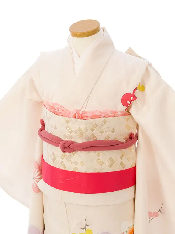 七五三(7歳女)HAP7383  ｼｪﾙﾋﾟﾝｸ 花車