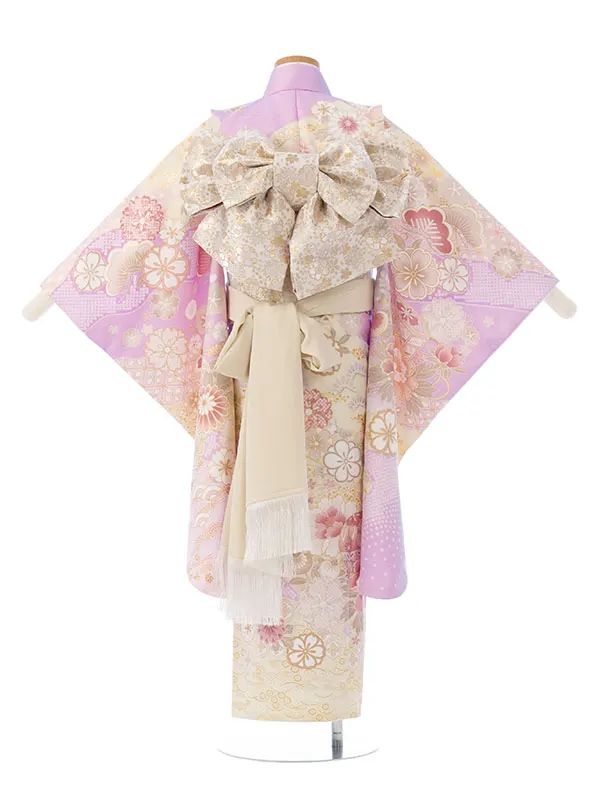 七五三(7歳女)HAP7415 薄紫 四季花 吉祥文