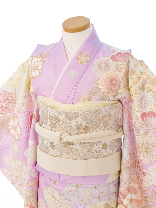 七五三(7歳女)HAP7415 薄紫 四季花 吉祥文