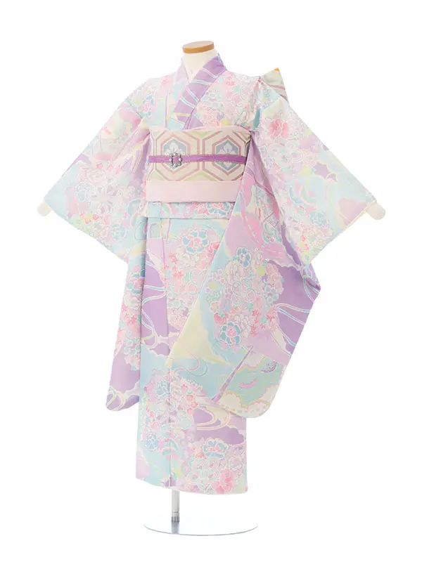 七五三(7歳女)HAP7434 ゆめかわ ﾊﾟｽﾃﾙ古典柄　