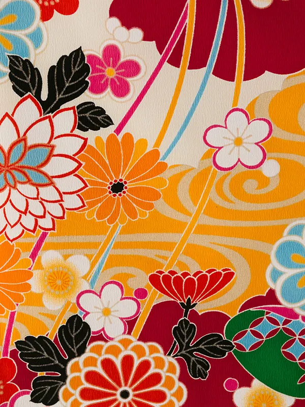 七五三(7歳女)HAP7814 ｸﾘｰﾑ×鶸 吉祥古典柄