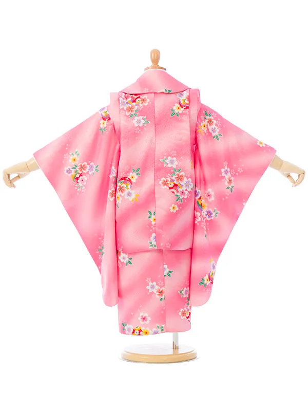 七五三(3歳女被布)HAPH042  ﾋﾟﾝｸぼかし|ﾋﾟﾝｸ 花柄