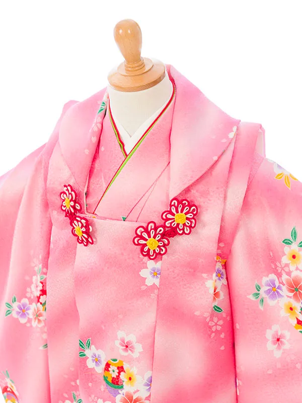 七五三(3歳女被布)HAPH042  ﾋﾟﾝｸぼかし|ﾋﾟﾝｸ 花柄